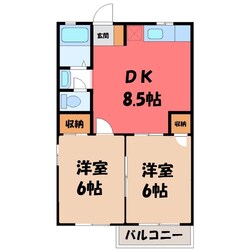 雀宮駅 徒歩21分 2階の物件間取画像